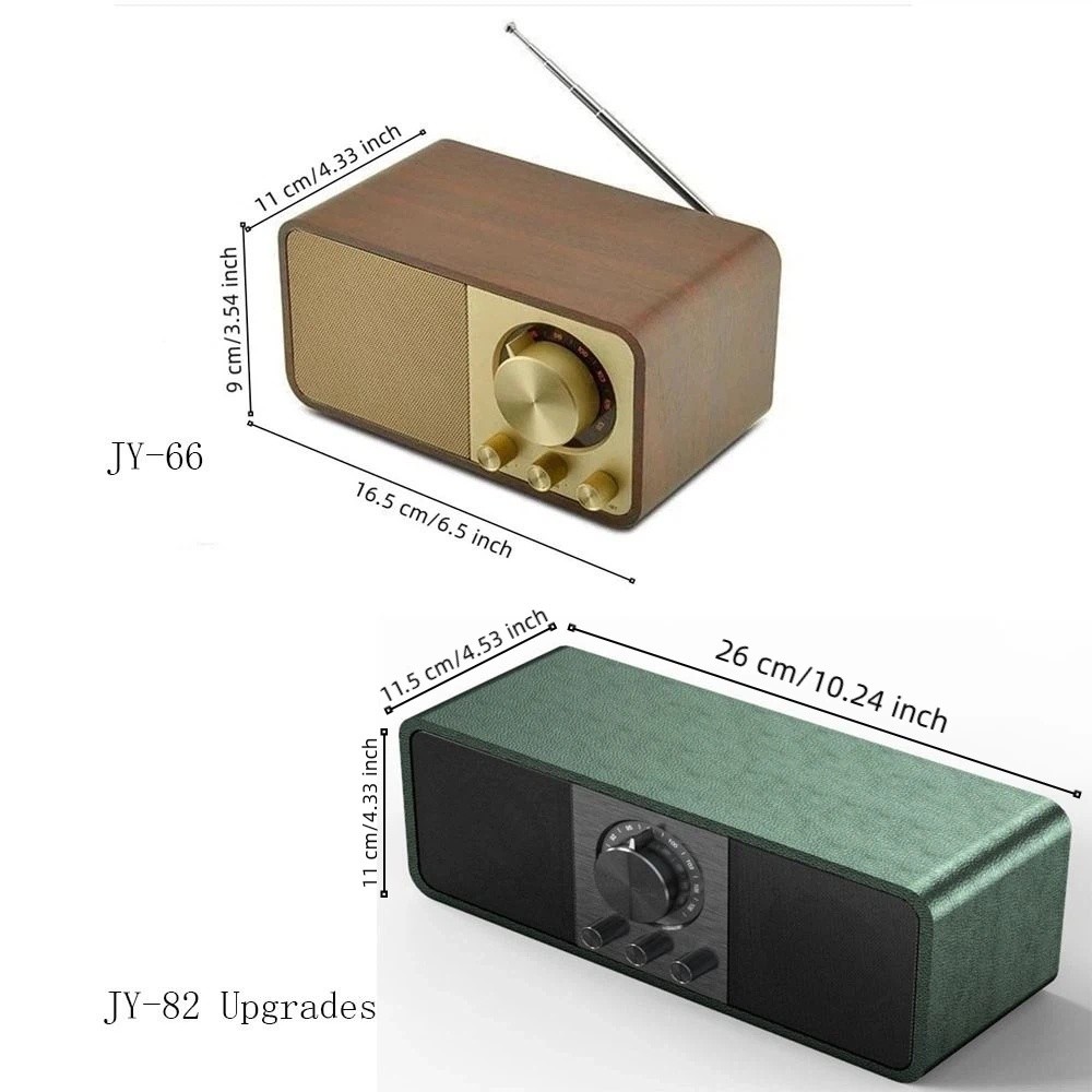 Subwoofer Retro Bluetooth Speaker Bluetooth 5.0 Super Bass FM Radio with Bluetooth AUX Audio/TF Support Rechargeable Vintage Radio Wireless Streaming