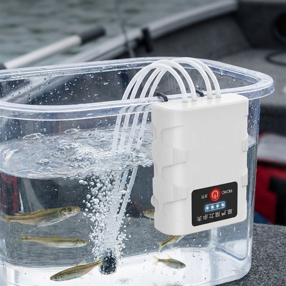 Pet Supplies Rechargeable Aquarium Oxygen Pump High Air Flow Ultra Quiet Aquarium Aerator Real-time Power Display Energy Efficient Fish Air Pump Household