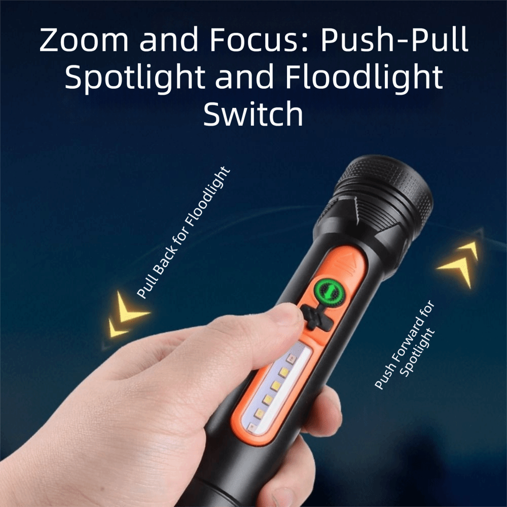 New Model Built-in Battery LED Flashlight White Laser Charging Charging Flashlight Side Light High-Intensity Outdoor Flashlight Outdoor Use