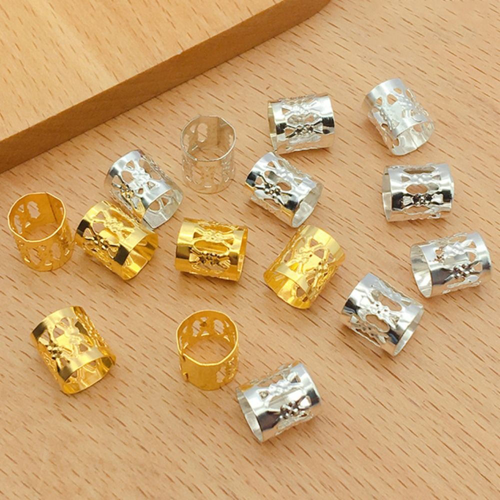 50pcs Hair Accessories Dreadlocks Beads Charm Jewelry Hair Rings DIY Hair Braid Tubes for Women Girls