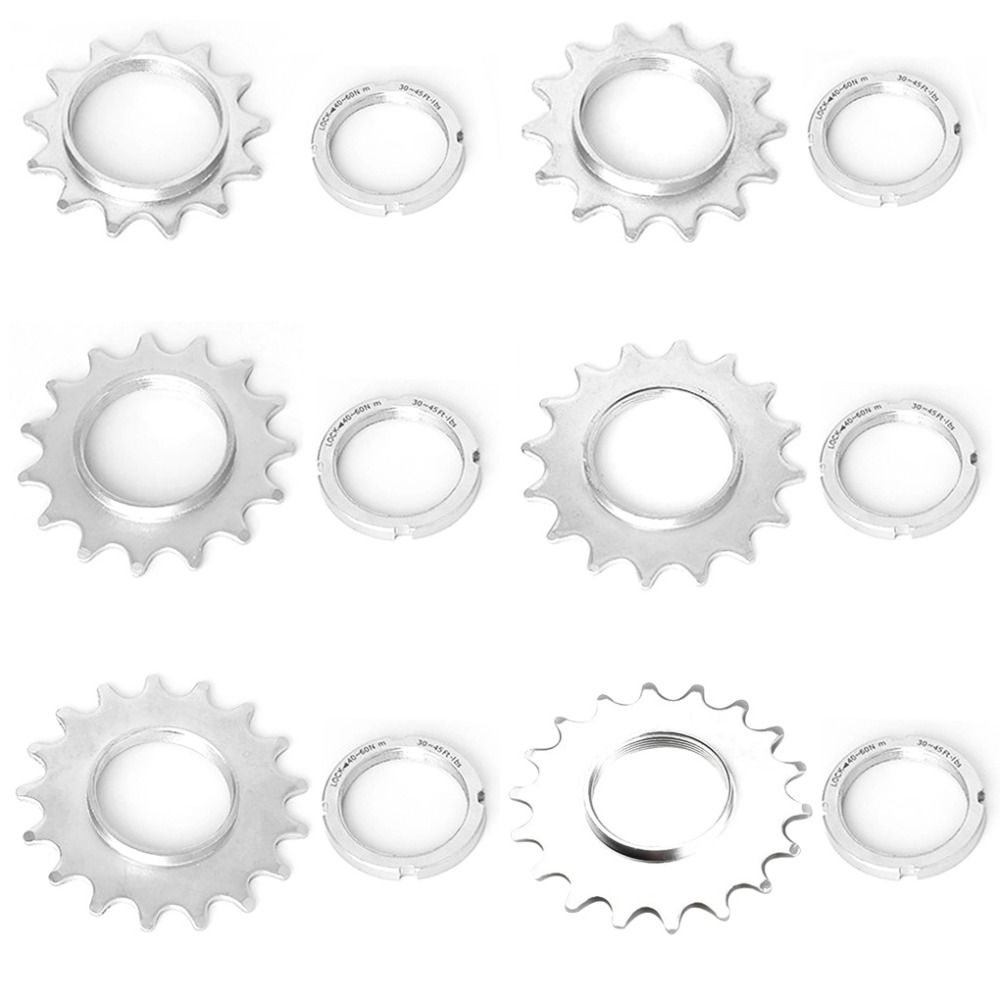 Outdoor Sports 13T 14T 15T 16T 17T 18T Bicycle Freewheel Threaded Lock Rings Carbon Steel Bike Wheel Cogs Fixie Track Speed Fixed Gear Freewheel Cycling Parts