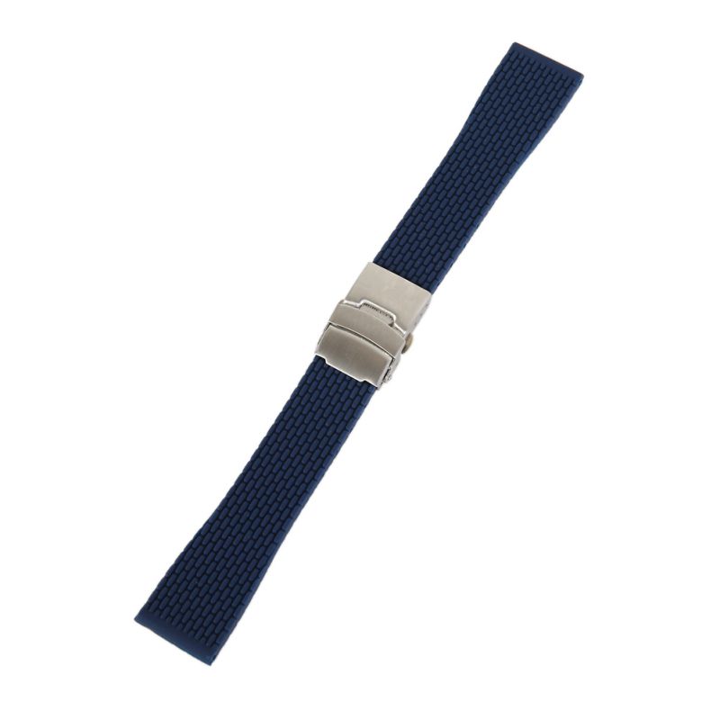 【Innovative design】Waterproof Silicone Rubber Watch Strap 20mm 22mm 24mm Stainless Steel Silver Black Buckle Watchband Replacement for Panerai
