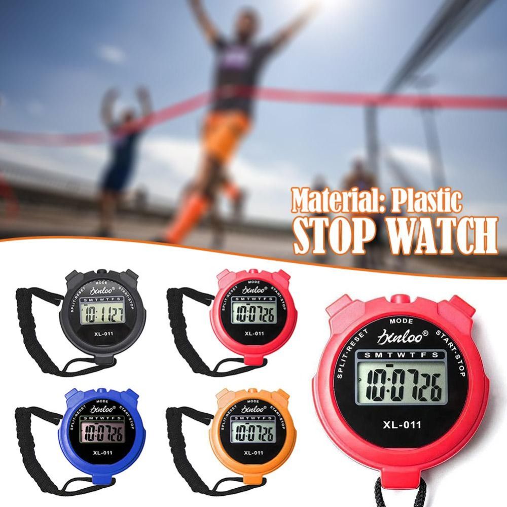with String Stopwatch Counter Digital LCD Display Sports Stopwatch Alarm Clock Handheld Stop Watch Outdoor