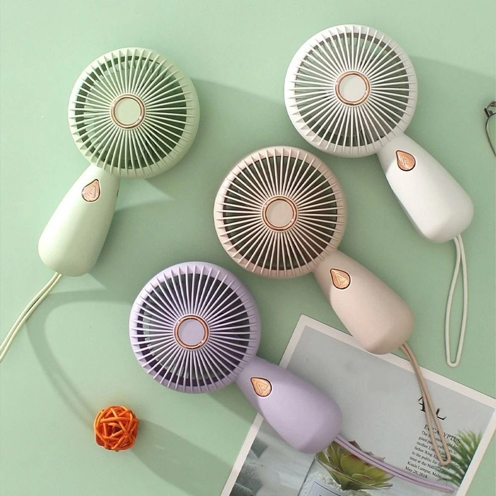 Simple Handheld Mini Handheld Fan Portable Low Noise Mini Electronic Fan Rechargeable Creative Cooling Fan Home Decor