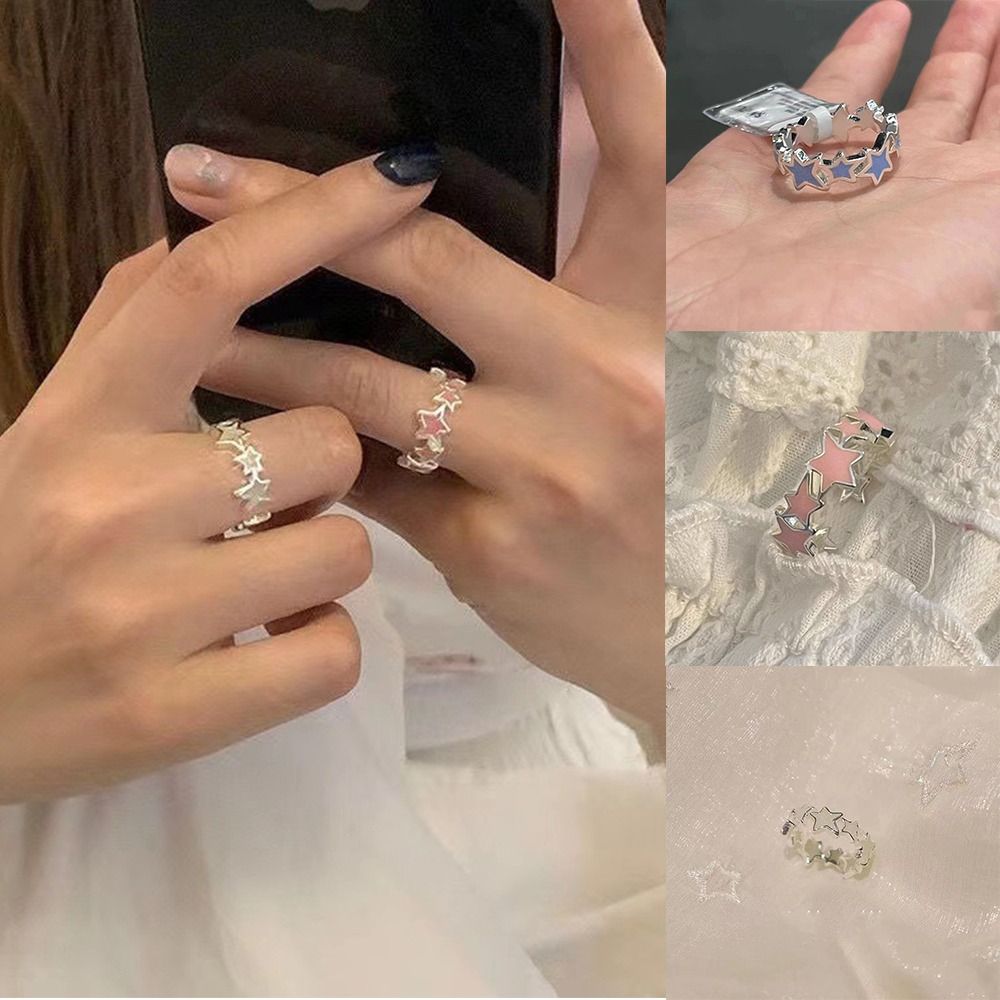 Cute Geometric Irregular Star Ring Jewelry Accessories Y2K Open Ring Minority Design Alloy Finger Buckle Men