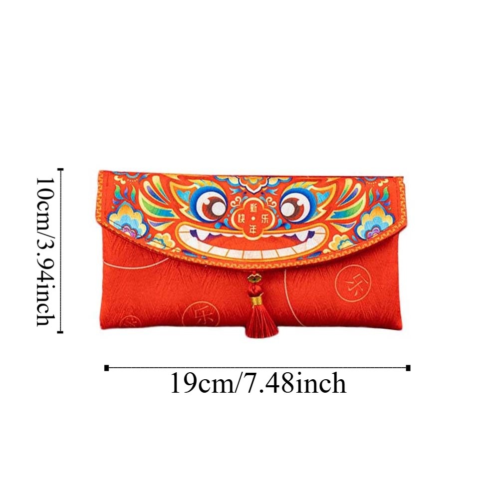 Gifts Packing Bags Traditional Spring Festival Red Envelope Printed Hongbao Children's Money Bag Bonus Cloth Money Packet Lunar New Year Gifts