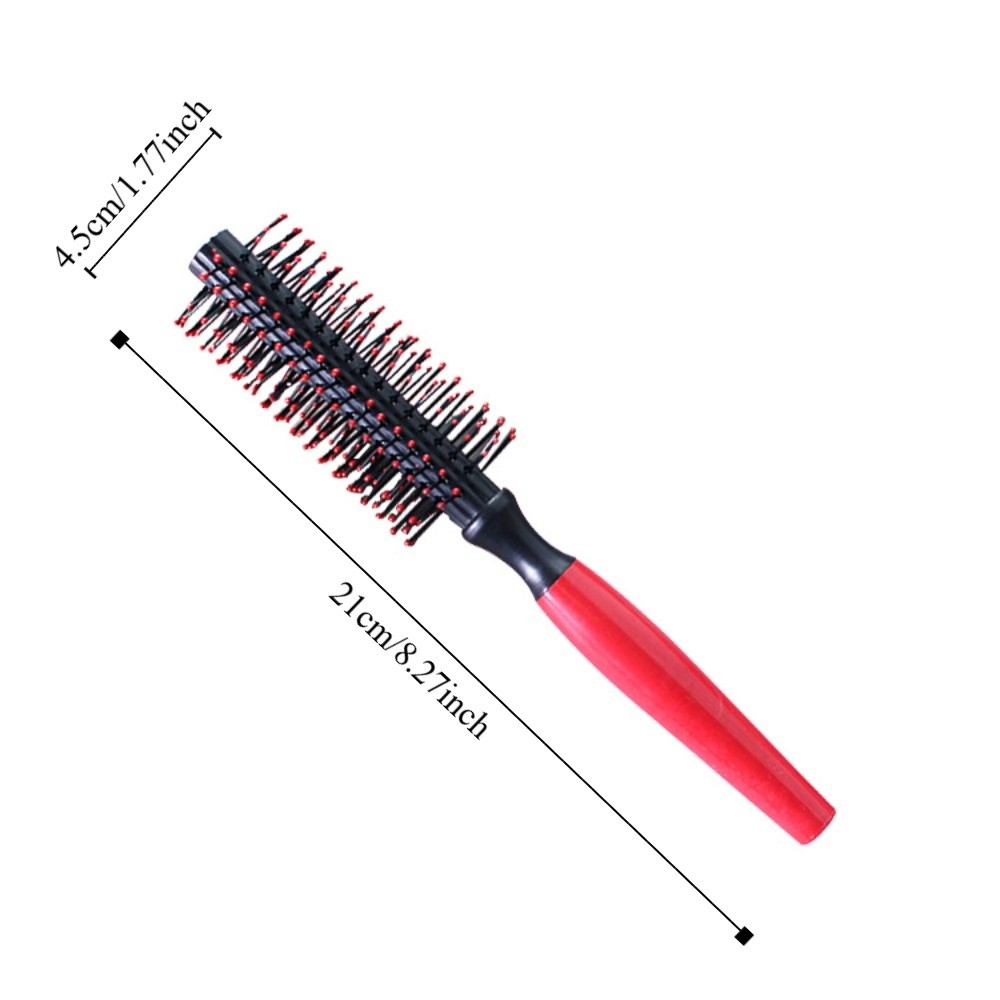 DIY Curly Hair Styling Round Comb Hairdressing Cylindrical Roller Comb Plastic Anti-static Hairstyle Massage Hairbrush Special for Real Hair Wig