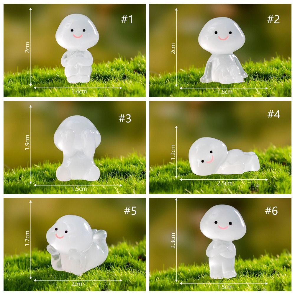 Kids Gift Cartoon Luminous Small People Figurines Resin Crafts Cute People Figurines Miniatures Glow in Dark DIY Little Man Statue Fairy Garden Decorations
