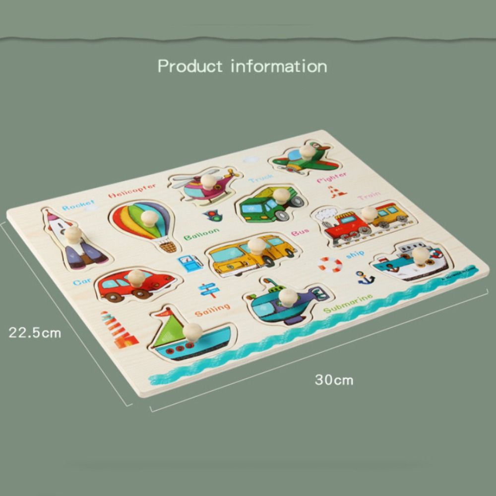 Cognitive Jigsaw Montessori Wooden Puzzle Toys Cultivation 3D Puzzle Hand Grab Board Wooden Number Cognitive Puzzle Game Kids