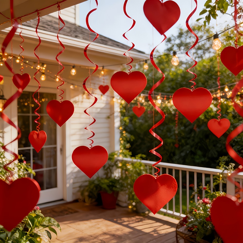 Birthday Decor Romantic Valentine's Day Love Pulling DIY Party Supplies Heart String Garland Decorations Wedding Love Flower Hanging Curtain Anniversary