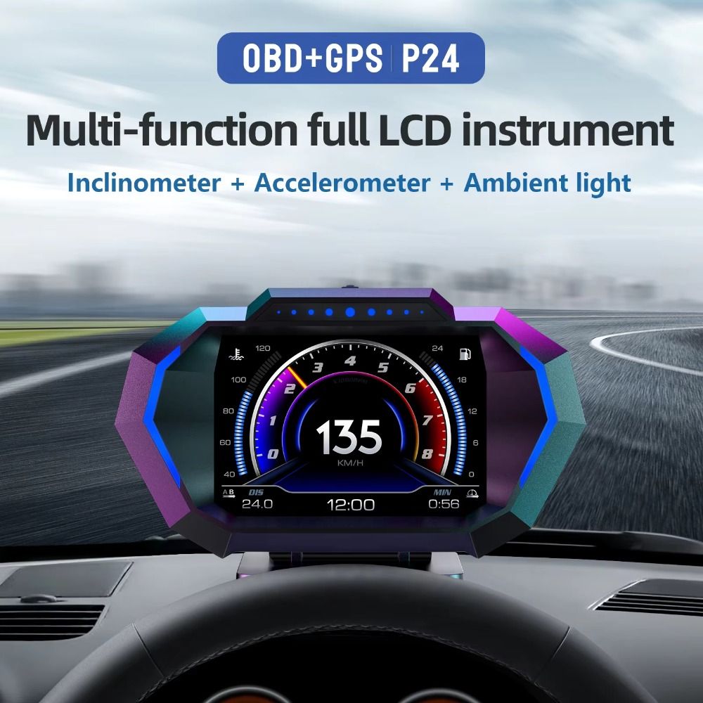 Non Skip HUD Car Head Up Display Portable Plastic Windshield Projector Durable Plug and Play Digital Speedometer Fit All Car