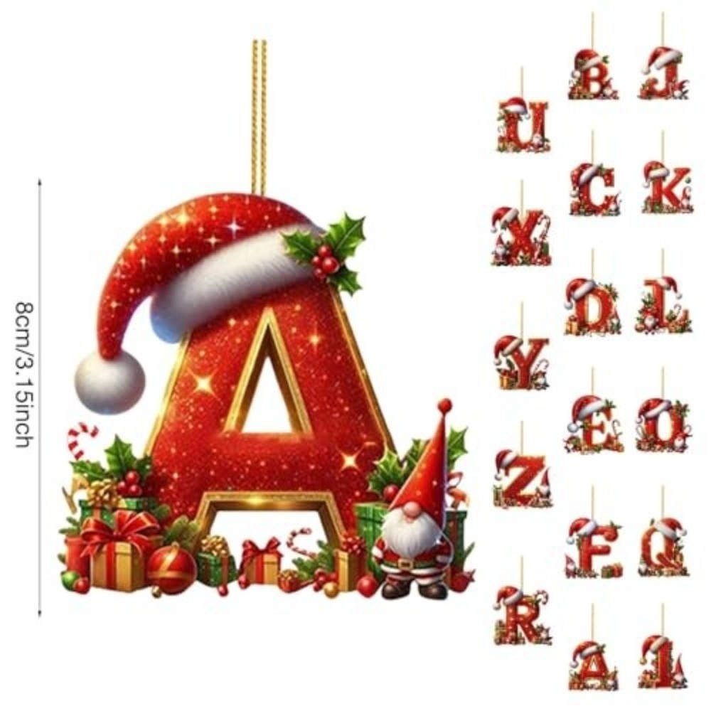 New 26 Letter Christmas Decorations Personalized Design Acrylic Christmas Tree Hanging Pendant DIY Letter Decoration Gifts