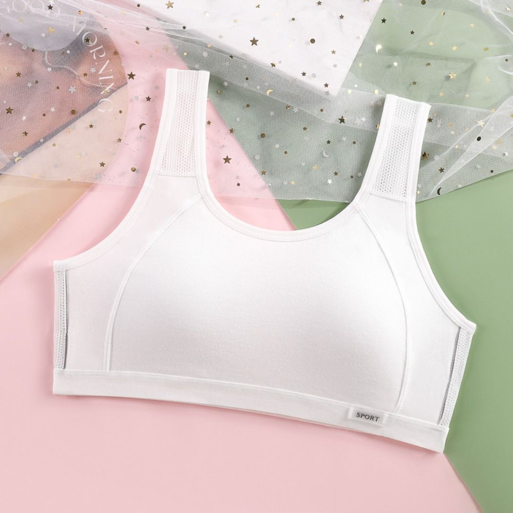 Simple Mesh Wireless Bra Women Vest Tops Underwear Push Up Bra Sweet Intimates Bralettes with Pad Teenagers