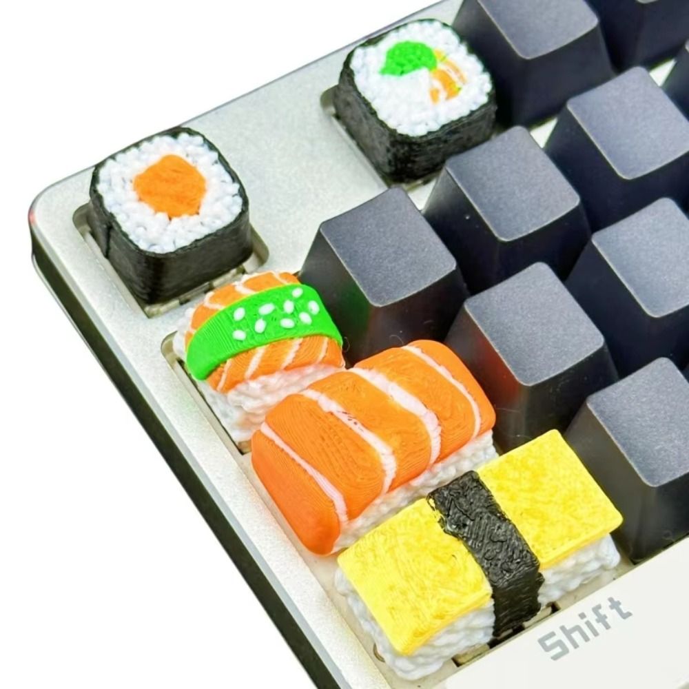 DIY Accessory Resin Sushi Key Cap Cute Decoration Creative Design Mechanical Keyboard Key Cap Desktop Decor Cartoon For ESC Keycaps Men Gift