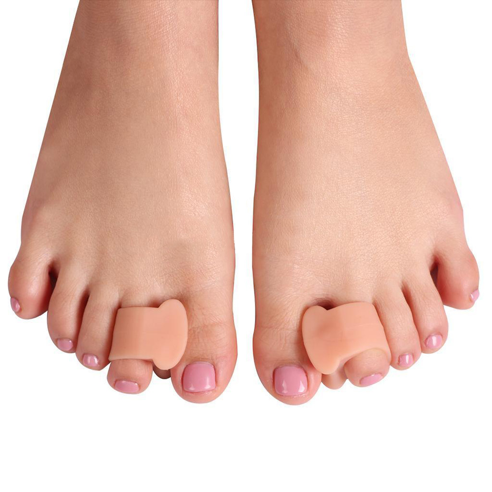 Wenefang 2Pcs=1Pair Soft Silicone Gel Toe Separator Hallux Valgus Bunion Spacers 0verlapping Toes Thumb Corrector Foot Care Tool