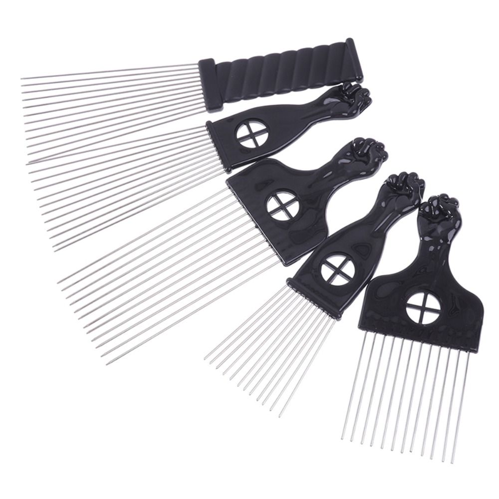 Hair Accessories Black Fist Afro Metal Comb Wide African Hair Pik Comb Brush Anti-slip Anti-Static American Pick Hair Combs Salon