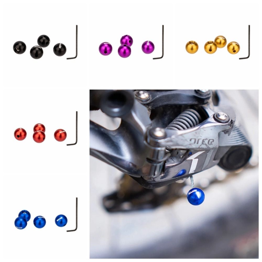 4pcs Bicycle Ferrule Ball End Caps Bike Inner Wire Ball End Caps Bicycle Brake Reusable Bike Brake Cable Cap Shift Cable Tip Colored Bicycle Brake Shifter Cable Tips Bicycle Parts