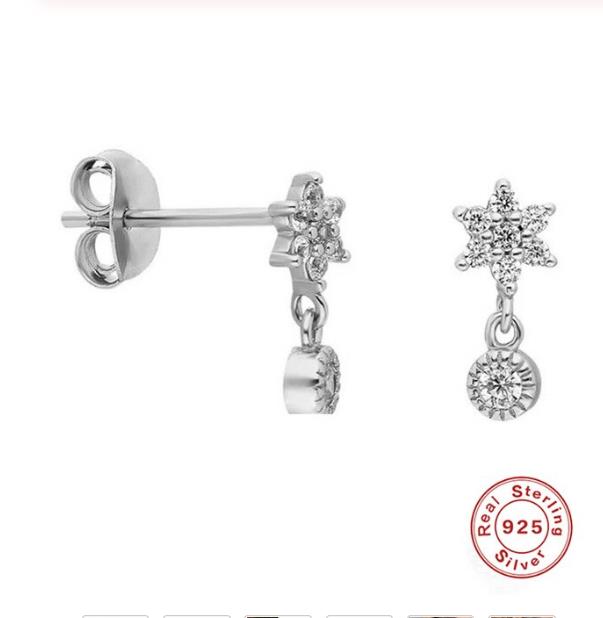 【Exclusive Discount】ROXI Sterling Silver Zircon Stud Earrings For Wo Christmas Brinco Cute Winter Snowflake Earring Party Jewelry