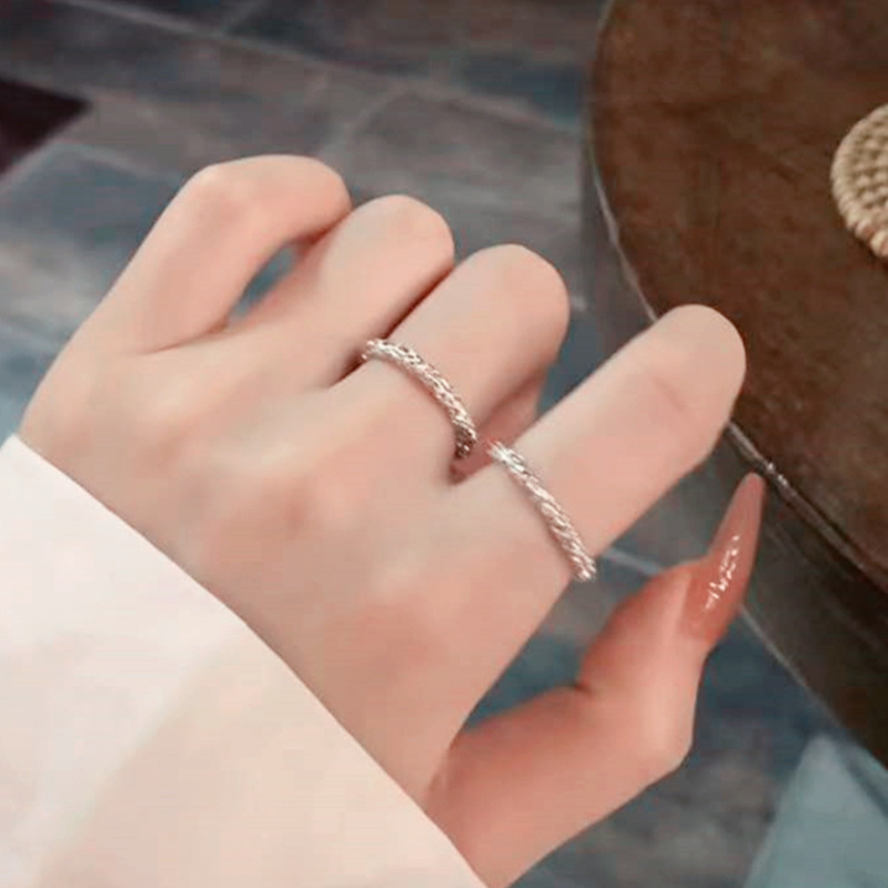 【New Arrivals】2021 New Fashion Charm Niche Design Sense Light Luxury Open Ring Cold Wind Finger Ring Adjustable Open for Women