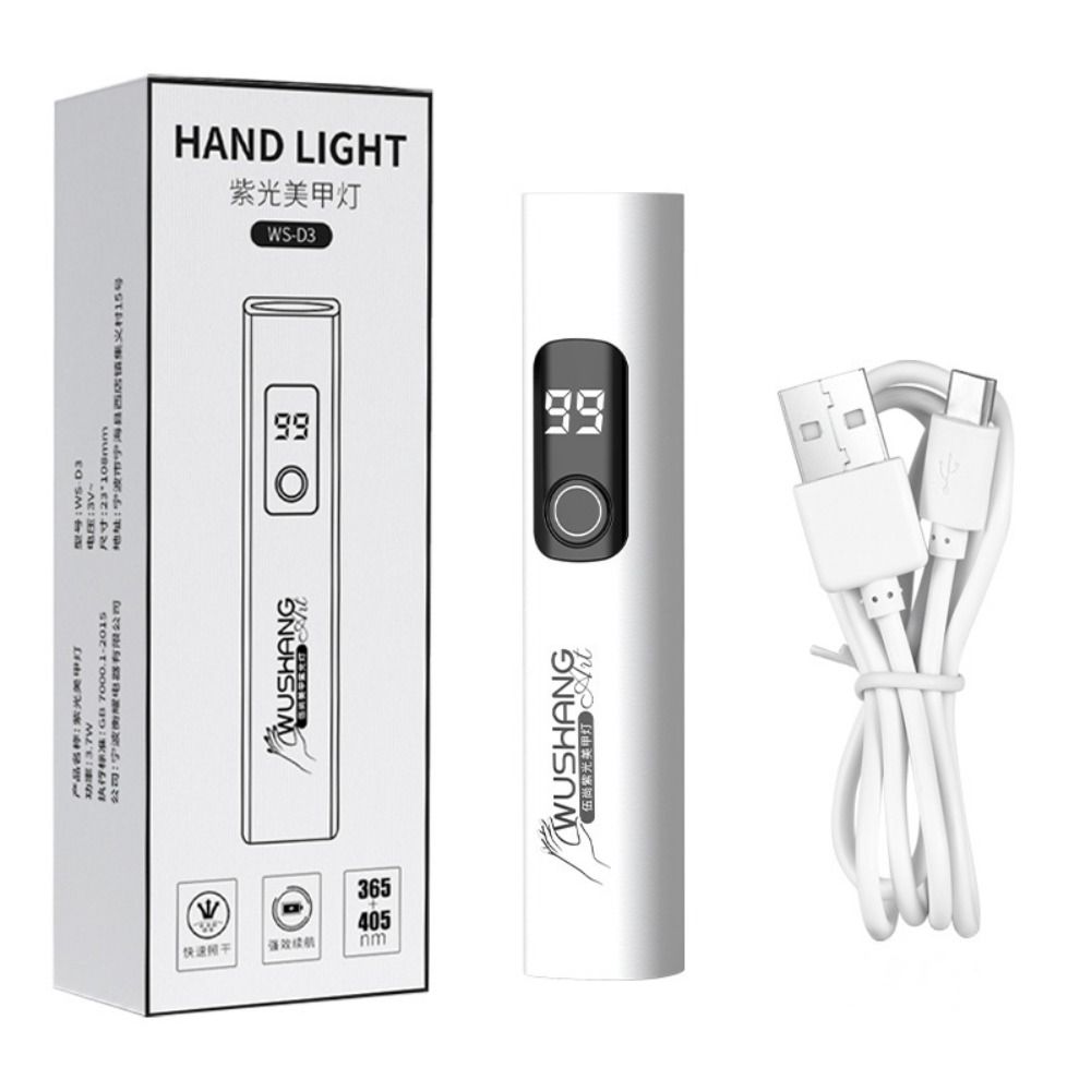 Small Curing Lamp Rechargeable UV LED Nail Lamp Mini Screen Display Nail Curing Light Portable Handheld Purple Light Flashlight UV Gel Curing
