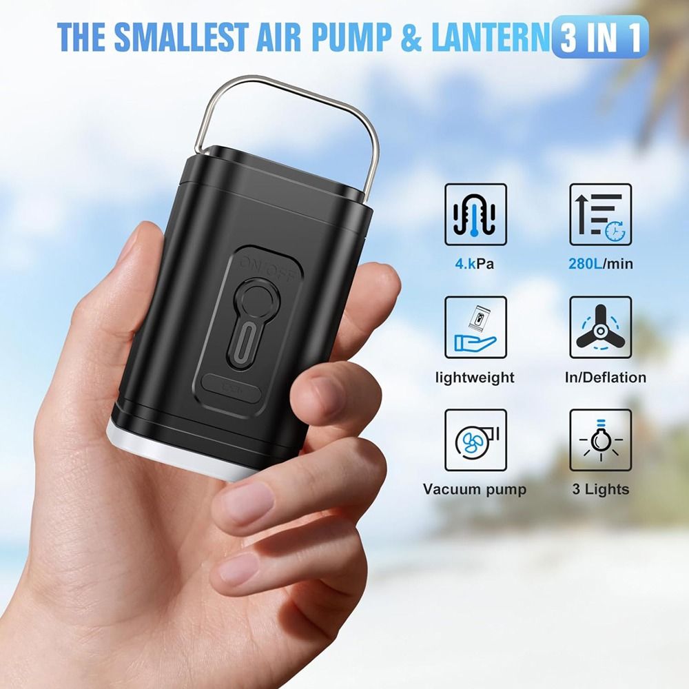 Household Inflator 3 in Mini Electric Air Pump Charging Quick-Fill Quick Inflate/Deflate Pump Portable Durable Wireless Air Compressor Swimming Ring