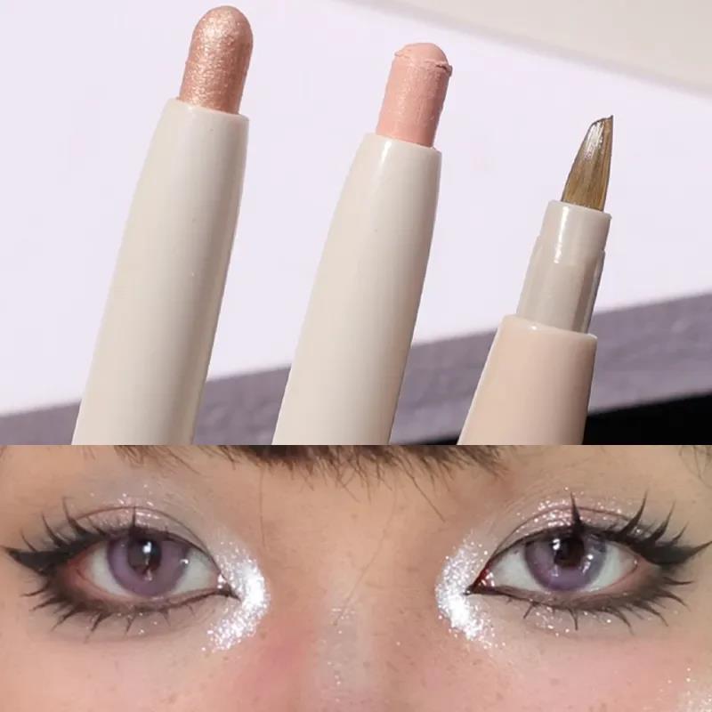Wenefang Fashion Matte Pearl Lying Silkworm Pencil Double Head Liquid Eyeliner Pen Waterproof Quick Drying Highlighter Shiny Eyes Makeup Tools
