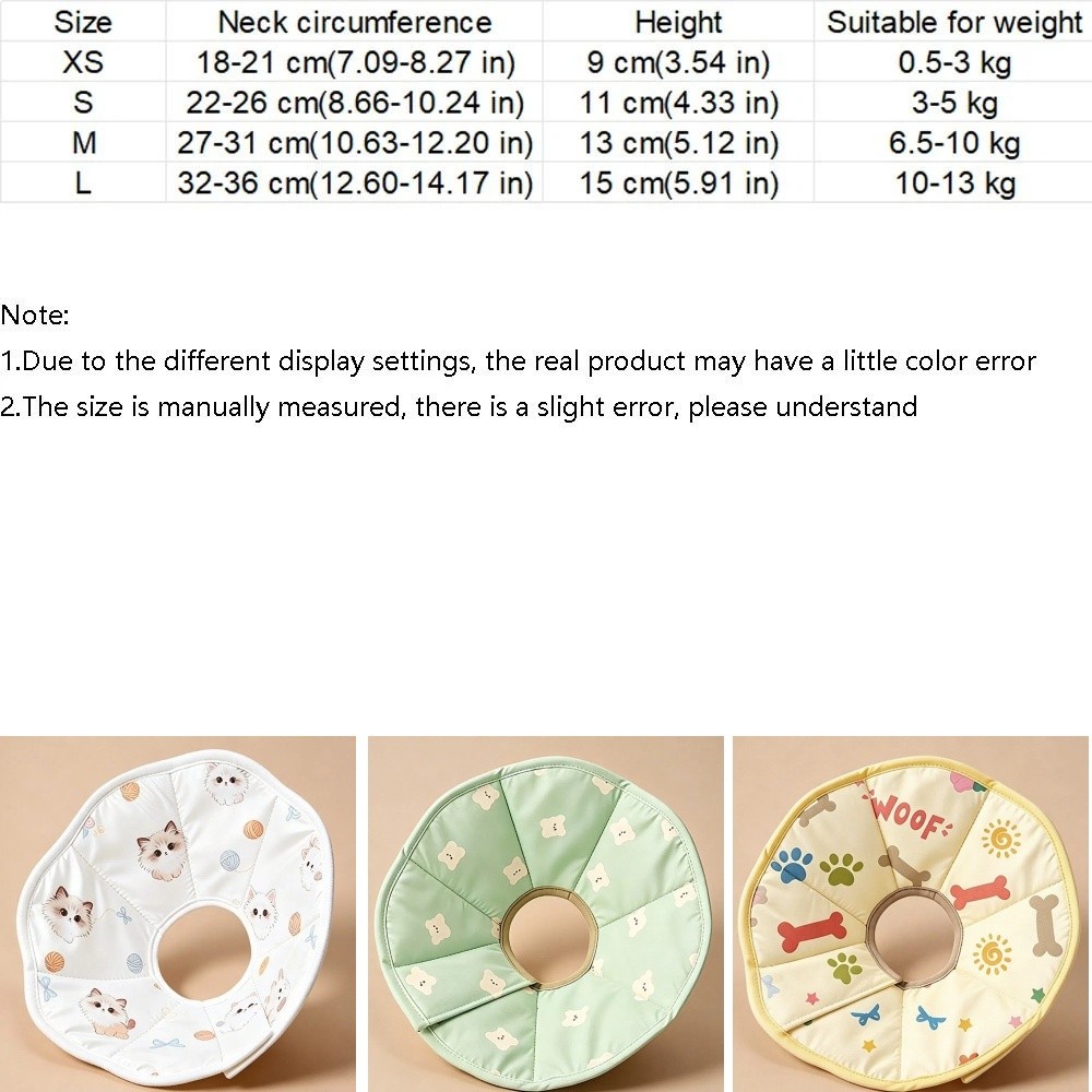 Cute Adjustable Pet Elizabethan Collar Breathable Soft Pet Recovery Cone Comfortable Lightweight Cat Recovery Collar Cat Dog