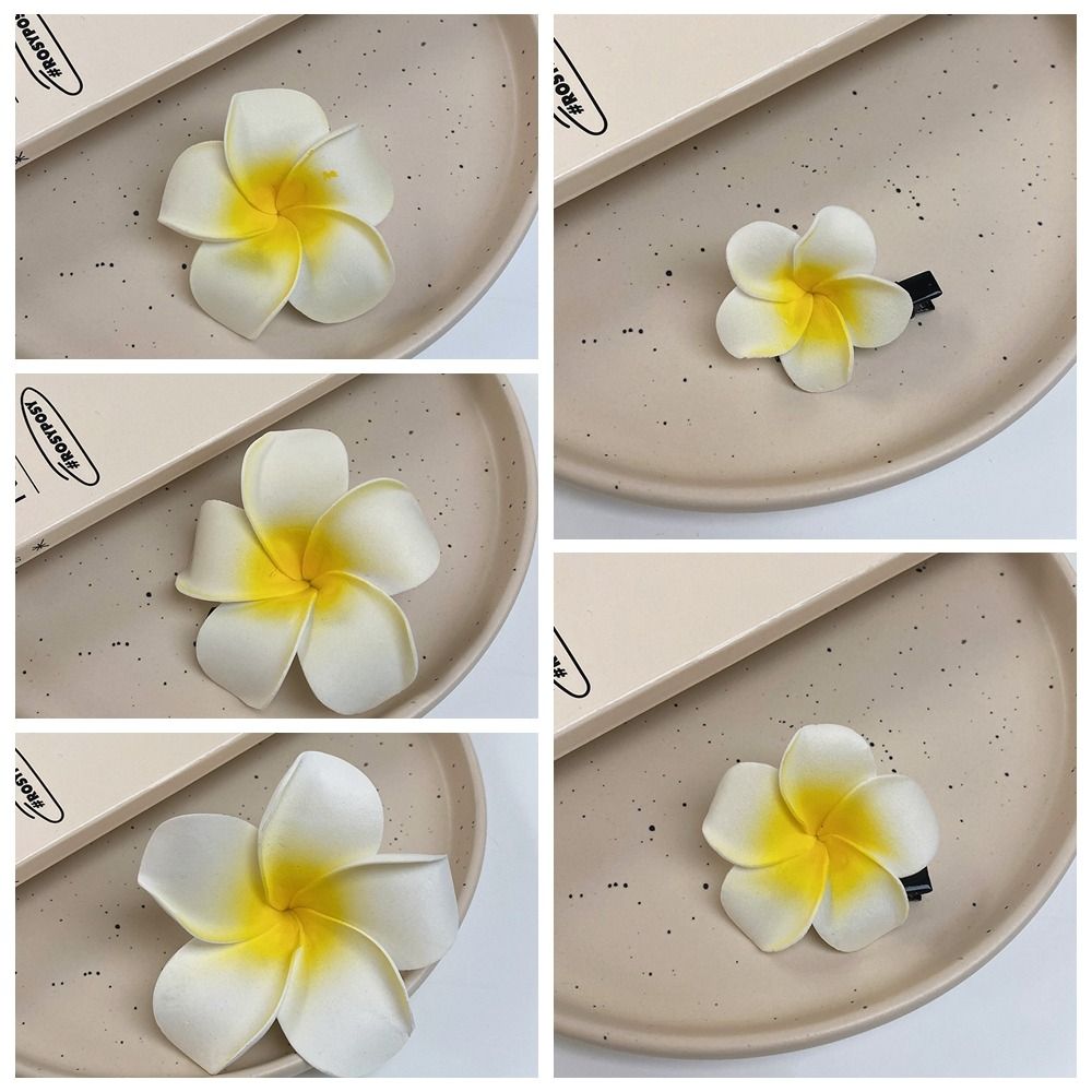 Sweet Simulation Flower Hair Clip Bohemian Style Seaside Vacation Headwear Flower Hairpin Barrettes Headdress Beach Hair Clip Wedding
