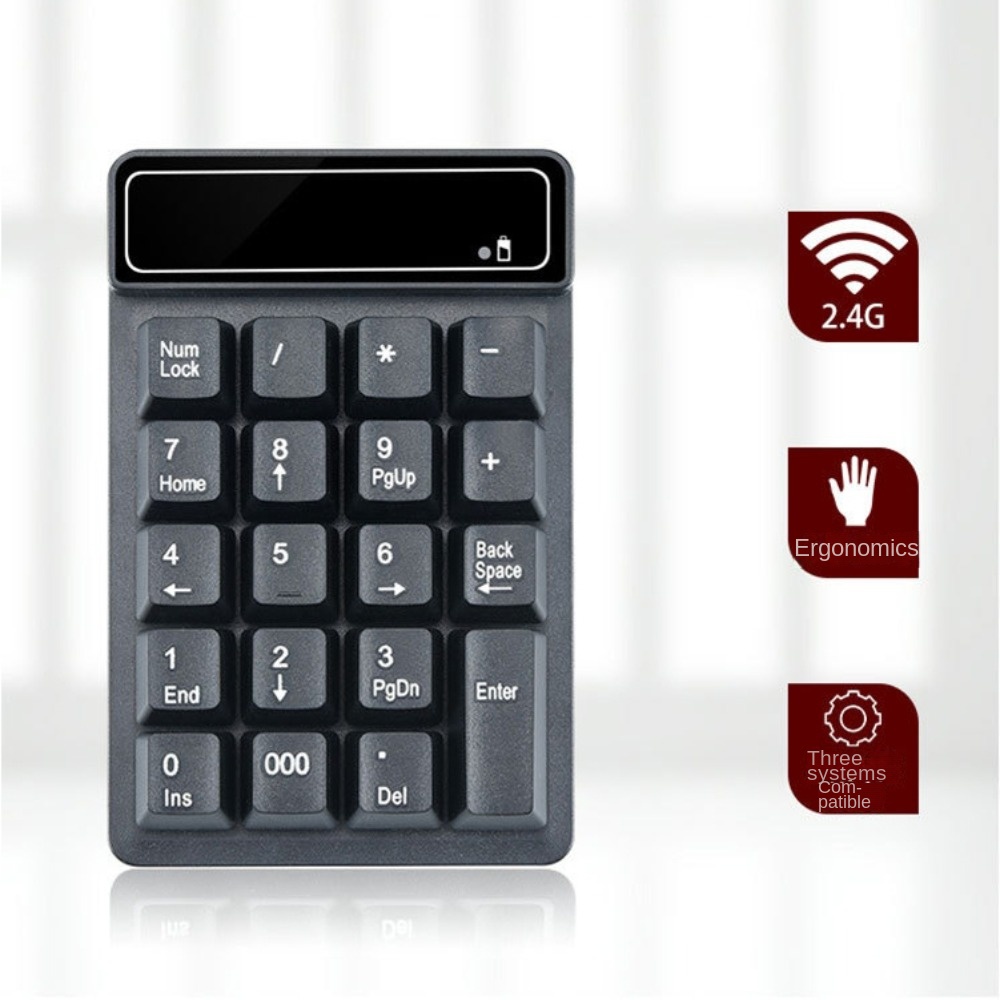Numpad 19 Keys 2.4G Wireless Numeric Keyboard Wired Keyboard Waterproof Computer Bluetooth Small Keyboard Portable Mechanical Feel Mini Numeric Keypad Notebook
