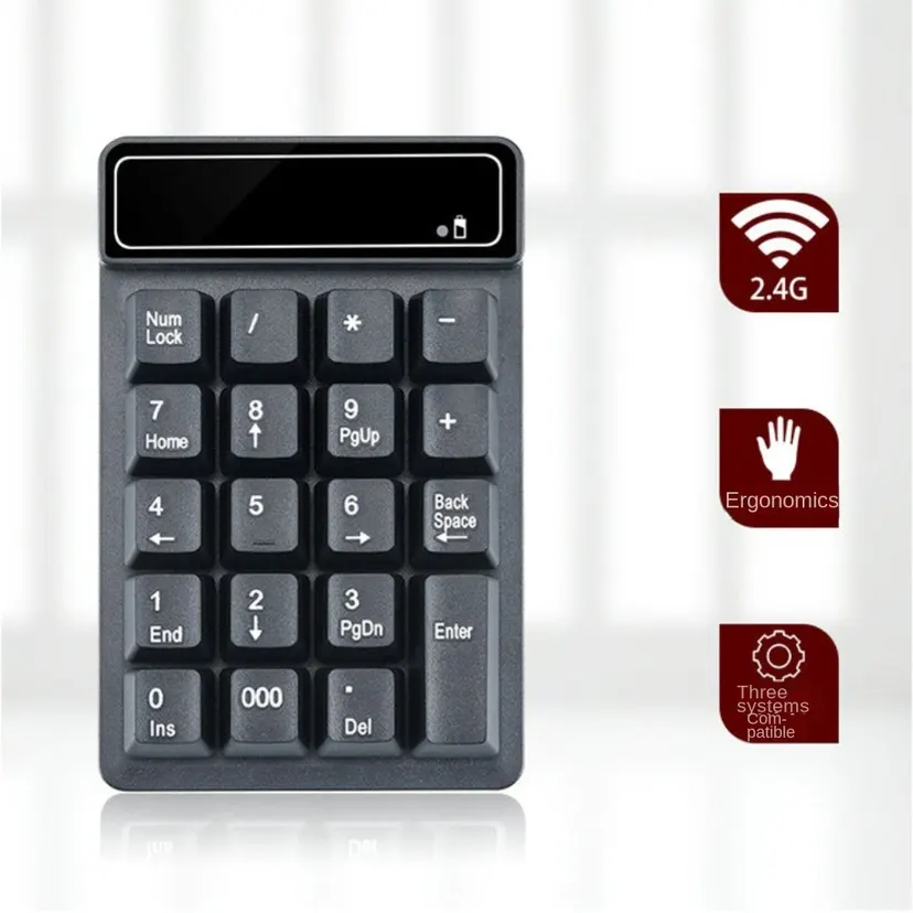 Numpad 19 Keys 2.4G Wireless Numeric Keyboard Wired Keyboard Waterproof Computer Bluetooth Small Keyboard Portable Mechanical Feel Mini Numeric Keypad Notebook