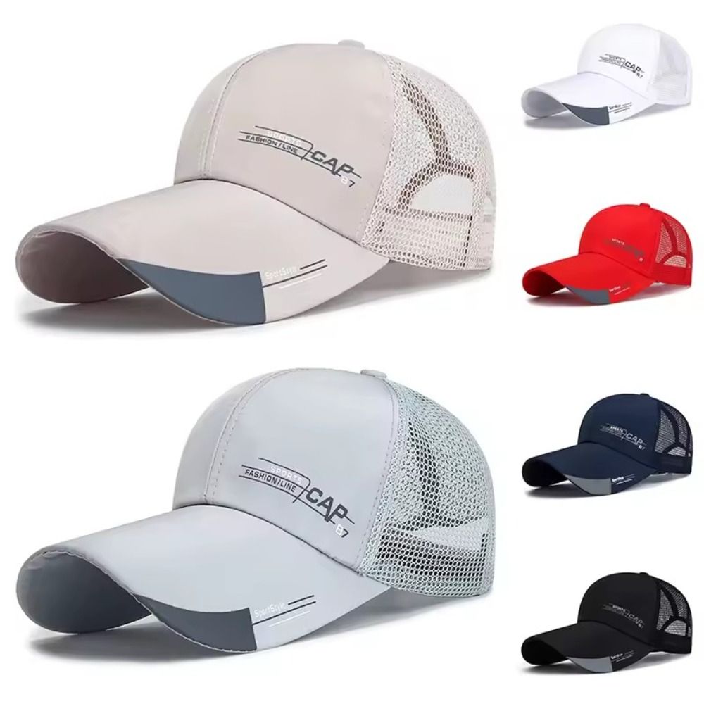 Casual Wide Brim Mesh Baseball Cap Breathable Adjustable Peaked Cap Quick-drying Sunscreen Hat Summer