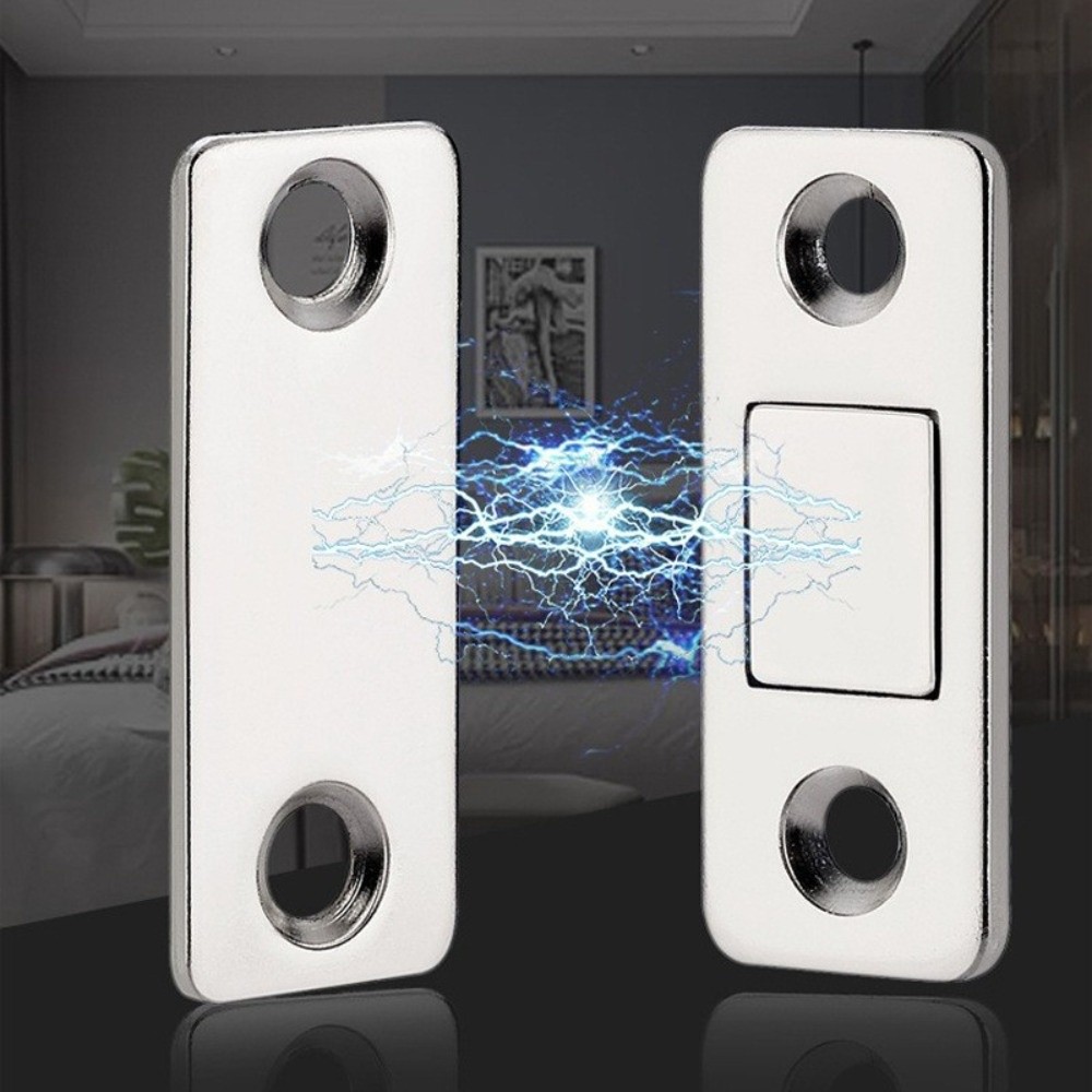 Durable Punch Free Stainless Door Closer Strong Ultra Thin Magnetic Cabinet Catch Furniture Fittings Adhesive Kitchen Closet Closer