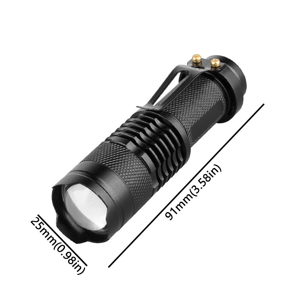 Portable Aluminum Alloy LED Zoom Flashlight Metal Pocket Clip Waterproof High Lumen Outdoor Torch Anti-slip Body Super Bright Dimmable Camping Lamp Camping Use