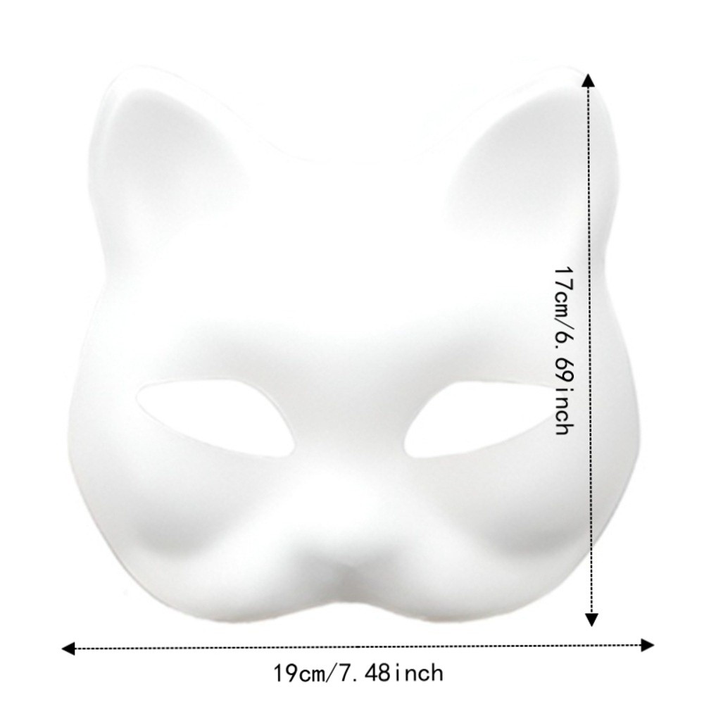 New DIY Kit Blank Cat Making Kit Paper Mache Plush Faux Fur Animal Half Face Mesh Stickers Painted Costume Accessory Set Makeup