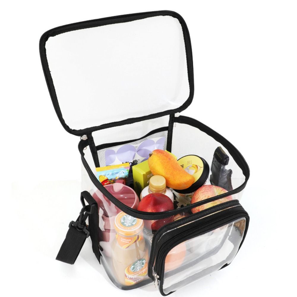Sundries Bags Transparent Crossbody Bag Waterproof Large Capacity Lunch Bag Zipper Portable Clear Beach Bag Gym