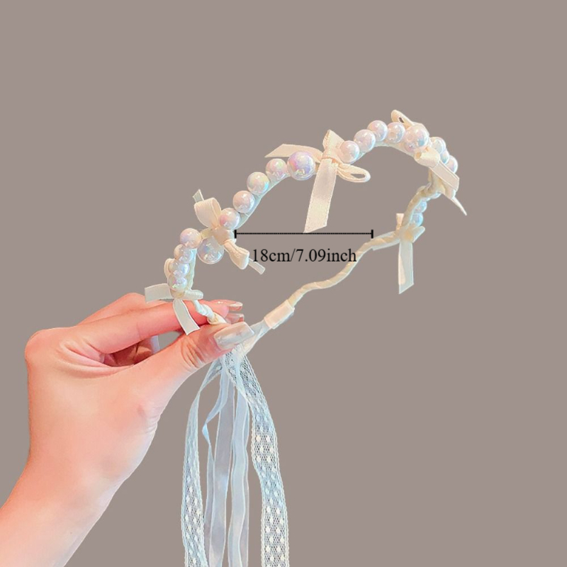 New White Bow Hairbands Sweet Princess Hair Hoop Flower Cute Children Headband for Kids