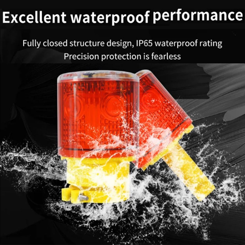 Vehicle Warning Solar Powered Solar Traffic Warning Light Rain-proof 3 LED Emergency Warning Light Optical Controlled 600mAh Warning Strobe Light Vehicle Crane