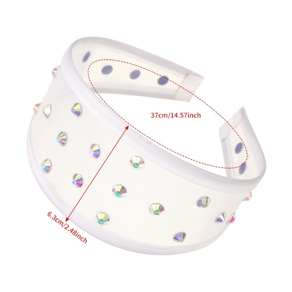 Headwear Mesh Headband Creative Waterproof Wide Hair Hoop Solid Color Beads Black White Hairband for Gifts