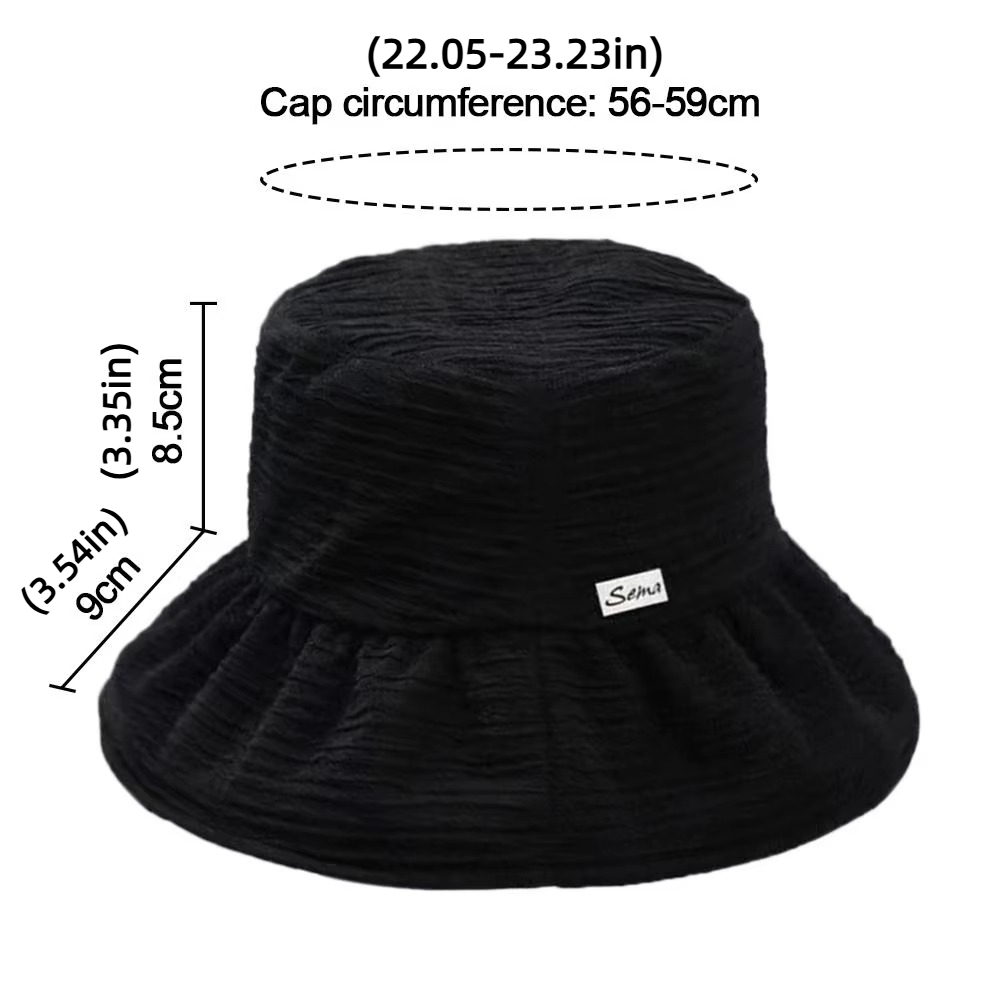 Fashion Foldable Wide Brim Sun Hat Cotton Breathable Beach Cap Sun Protection UV Protection Fishmen Hat Unisex