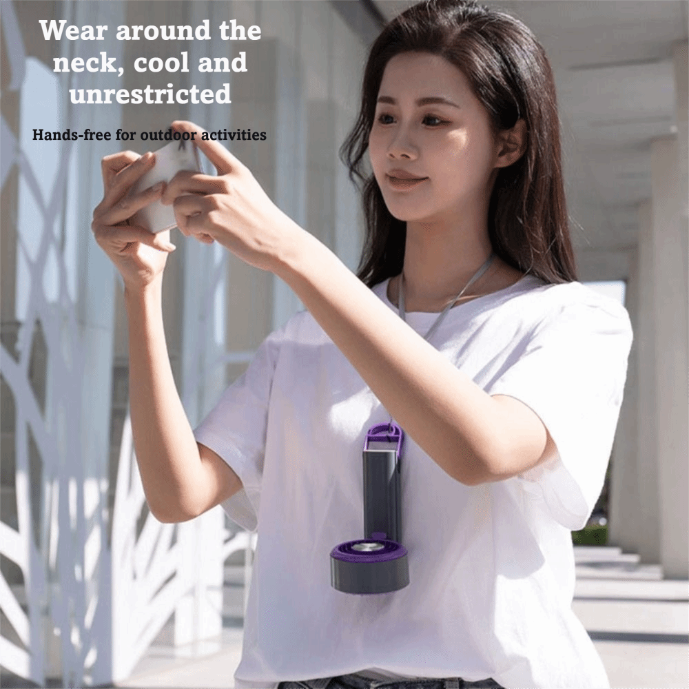 High Wind Power High Speed Mini Electric Fan Rechargeable Carabiner Turbo Fan Foldable Design Mute Handheld Fan Outdoor Activities