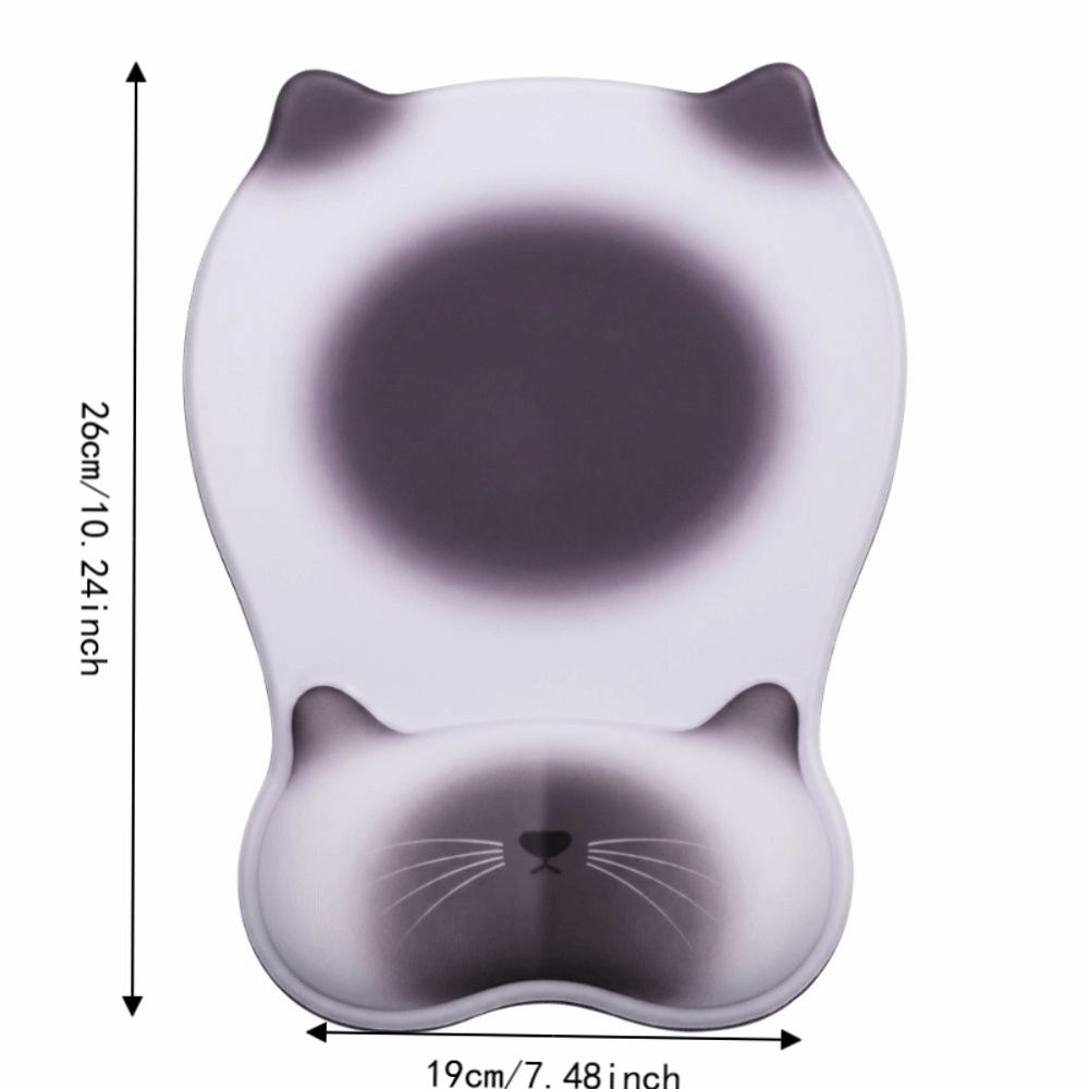 Creative Cartoon Cat Mouse Pad Wrist Rest Silicone Ergonomic Cat-shaped Mouse Pad Elegant Non Slip Non-slip Mouse Pad Office