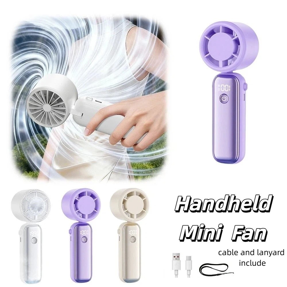 Portable Rechargeable Mini Handheld Fan Powerful Wind Ultra-Quiet Small Electric Fan 199 Speeds 2000 mAh Cooling and Ice Pack Fan for 2000 mAh Camping
