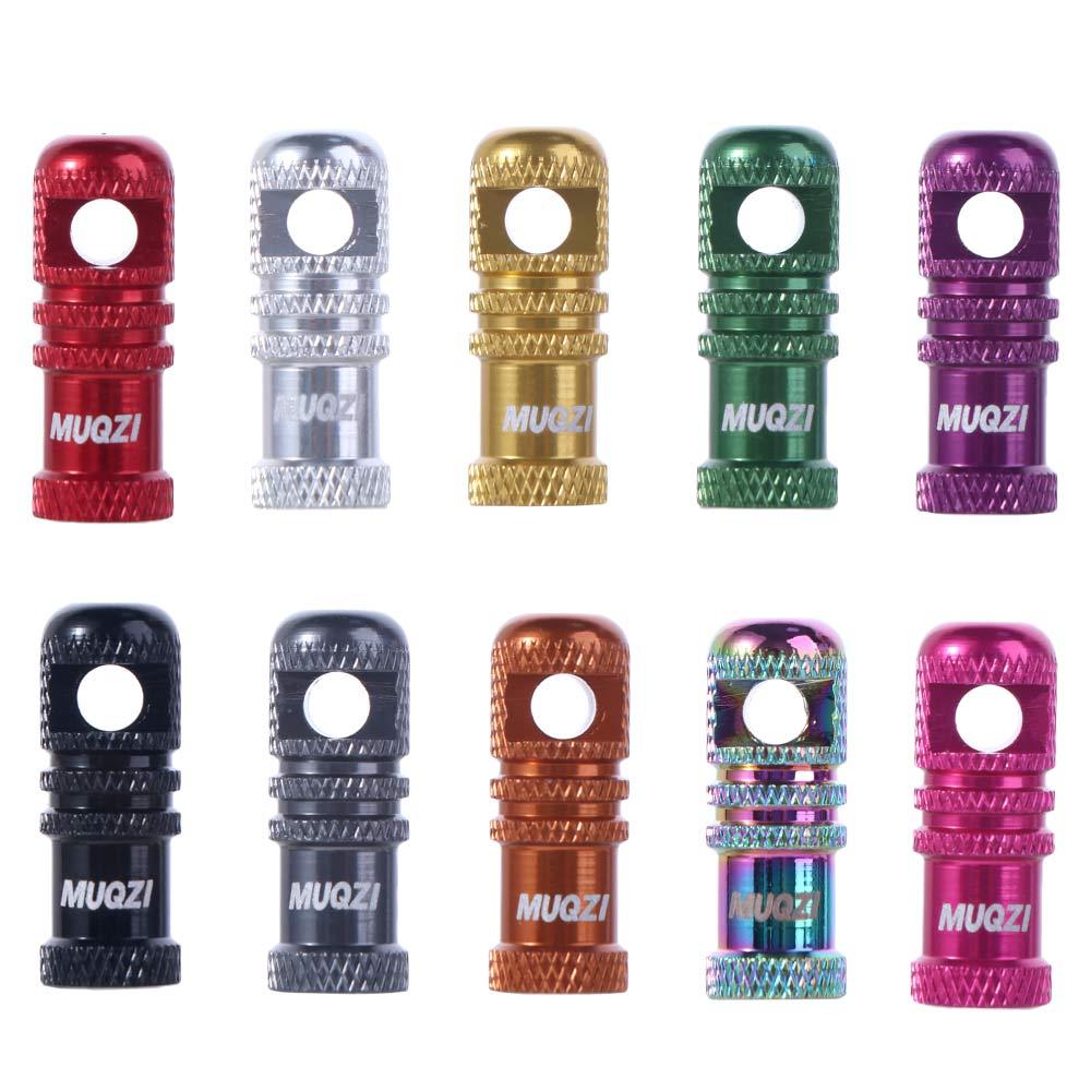 2PCS MTB 2 in Presta Valve Stem Cap Wear Resistant Aluminium Tubeless Tire Valve Cap Colorful Ultralight Presta/Schrader Tire Valve Cap Bike Tire