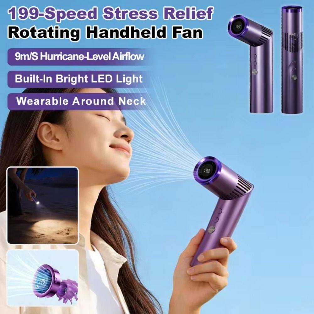 Easy To Carry Portable Mini Cooling Fans Lipstick Size Ice Compress Neck Hanging Fan Foldable High Speed Handheld Folding Fan Summer Travel
