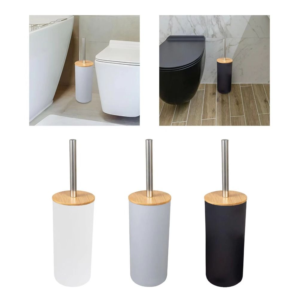 Easy To Clean Anti Drip Toilet Brush Set Long Handle Standing Base Toilet Scrubber Comfortable Grip No Dead Corners Bathroom Cleaning Tool Bathroom Use