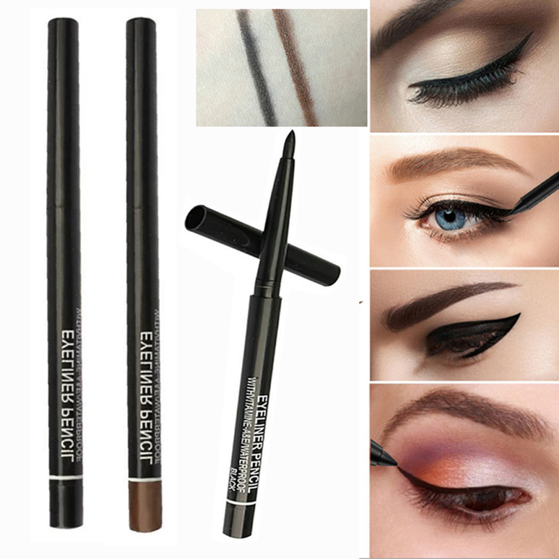 Wenefang Fashion New 1PC Professional Black Brown Eyeliner Waterproof Quick Dry Eye Liner Pencil Makeup Cosmetic Long-lasting Eyeliner