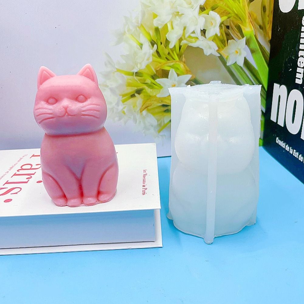 Epoxy Resin Sitting Cat Cat Silicone Mold Cute 3D Candle Mold DIY Mini Soap Mould Candle Making