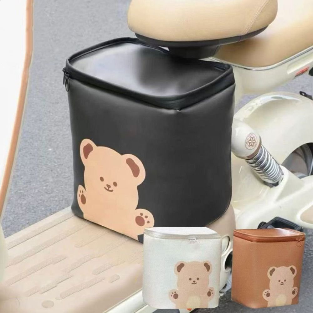 Portable Universal Bicycle Handlebar Bag Cartoon PU Electric Vehicles Storage Bag Waterproof Large Capacity Riding Front Handle Hanging Bag Outdoor