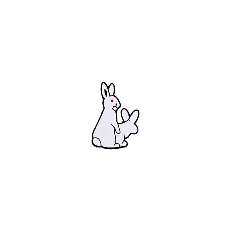 【Hongtai Store】3 Styles Animal Funny Rabbit pin Cartoon White RABBIT brooch Badge Icon Lapel pins Clothes bag jewelry Denim Jackets kawaii Gift