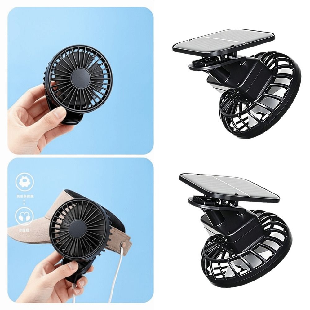 Electric Fan Portable Handheld Fan Mini Size 300/300/800 mAh Battery Solar Powered Fan Cooling Lightweight Rechargeable Fan For Sun Caps